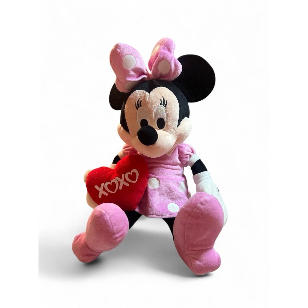 Disney Minnie Mouse Valentine Day XOXOX Heart Plush 19" Polka Dot Stuffed Animal